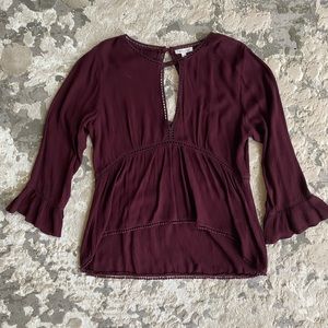 Patrons of Peace Flowy Blouse in Burgundy